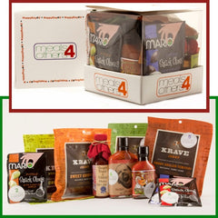 Jerky Cube with Hot Sauces and Olives