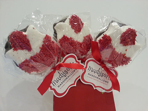 Picture of Red Tulip Marshmallow Pops - Bouquet of 3